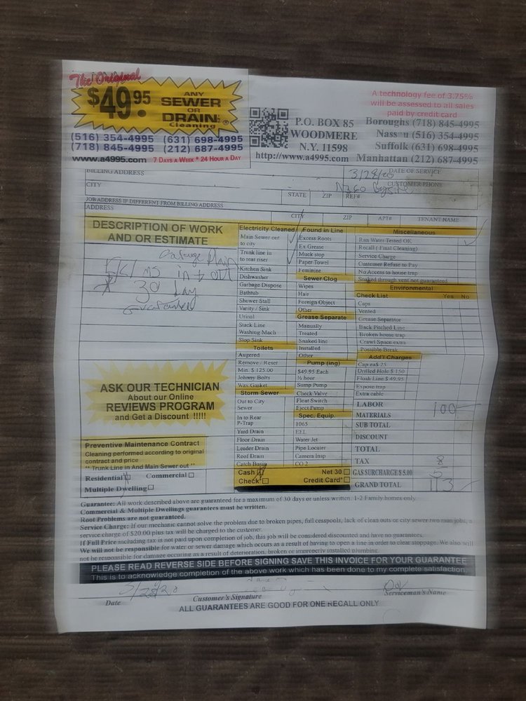 Slide of A 49.95 Any Sewer or Drain