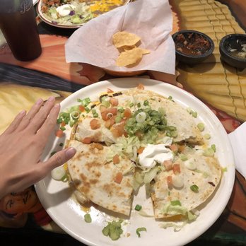 El Tapatio - Steak quesadilla w/ hand for scale - Mexican Near Me - Page, Arizona El Tapatio - Steak quesadilla w/ hand for scale - Mexican Near Me - Page, Arizona