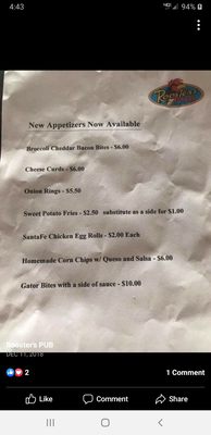 Menu photo 5 Rooster's Pub Staunton, IL