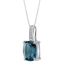 Garden of Gems Custom Jewelry - London blue topaz in 14k white gold with diamonds.