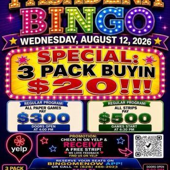 Live Love Play Bingo - We are back again lots of fun come join us - Bingo Halls Near Me - Pasadena, California Live Love Play Bingo - We are back again lots of fun come join us - Bingo Halls Near Me - Pasadena, California