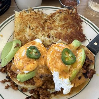 Art's Corner Cafe - Spicy Mexican eggs Benedict. - Breakfast & Brunch Near Me - Ventura, California Art's Corner Cafe - Spicy Mexican eggs Benedict. - Breakfast & Brunch Near Me - Ventura, California