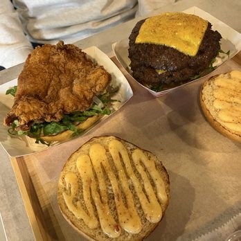 Black Salt Black Sugar - Chicken and a double cheeseburger - Burgers Near Me - Falls Church, Virginia Black Salt Black Sugar - Chicken and a double cheeseburger - Burgers Near Me - Falls Church, Virginia