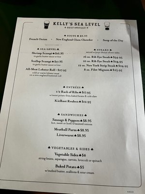 Menu photo 1 Kelly's Sea Level Rye, NY
