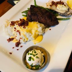 The Butcher's Son - 6 oz sirloin dinner with oyster Rockefeller add-on