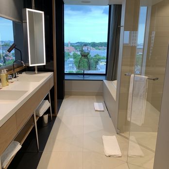 Andaz Munich Schwabinger Tor - View out the bathroom window - Hotels Near Me - Munich, BY
