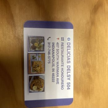 Delicias Delsy 504 - a picture of a restaurant menu - Honduran Near Me - Indianapolis, Indiana