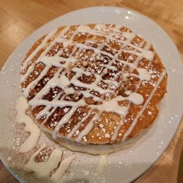 Cinnamon Swirl Pancake as a side with upcharge. Cinnamon Swirl Pancake as a side with upcharge.