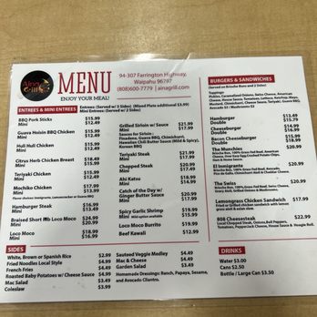 Aina Grill - Menu - American Near Me - Waipahu, Hawaii
