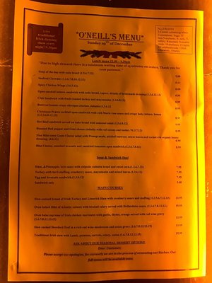 Menu photo 3 O'Neills Bar & Restaurant Dublin, D