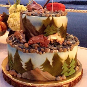 Cake Coquette - 2-tiered fly fishing / mountain themed cake was phenomenal. guests at our Tahoe wedding loved it and had nothing but wonderful compliments - Bakeries Near Me - San Francisco, California Cake Coquette - 2-tiered fly fishing / mountain themed cake was phenomenal. guests at our Tahoe wedding loved it and had nothing but wonderful compliments - Bakeries Near Me - San Francisco, California