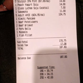 Gogi Time - Total came out to $43 a person. We each got All You Can Eat and a drink each (Sunday 2015-10-04) - Korean Near Me - Oakland, California