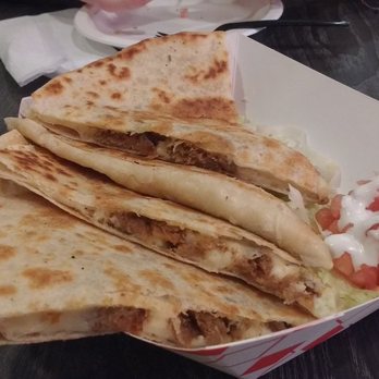 Doomie's NextMex - Quesadilla w/carnitas ($7.50). Okay, not great. Cheese had good texture & okay taste (made of cream cheese & nutritional yeast). - Vegan Near Me - Los Angeles, California Doomie's NextMex - Quesadilla w/carnitas ($7.50). Okay, not great. Cheese had good texture & okay taste (made of cream cheese & nutritional yeast). - Vegan Near Me - Los Angeles, California
