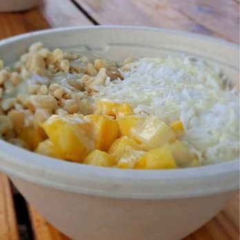 Ono Yo - Frozen yogurt, coconut shavings, pineapple chunks, macadamia nuts. - Ice Cream & Frozen Yogurt Near Me - Kahuku, Hawaii Ono Yo - Frozen yogurt, coconut shavings, pineapple chunks, macadamia nuts. - Ice Cream & Frozen Yogurt Near Me - Kahuku, Hawaii