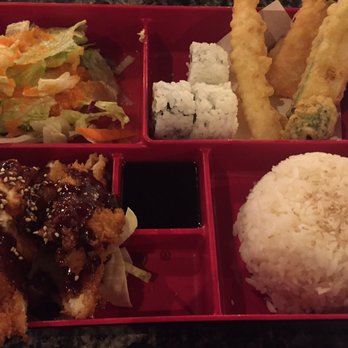 Wasabi East - Chicken Katsu, steamed rice, tempura vegetables, a small salad, 4 pieces California roll. - Sushi Bars Near Me - Wichita, Kansas