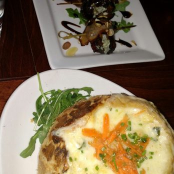 Cure - Bacon wrapped, cheese filled dates and an avocado dip bread bowl. - New American Near Me - Portsmouth, New Hampshire Cure - Bacon wrapped, cheese filled dates and an avocado dip bread bowl. - New American Near Me - Portsmouth, New Hampshire