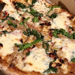 Pizza special- sausage, broccoli rabe, & sun dried tomatoes