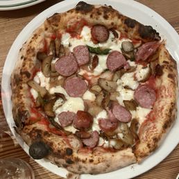 Sausage and mushroom pizza