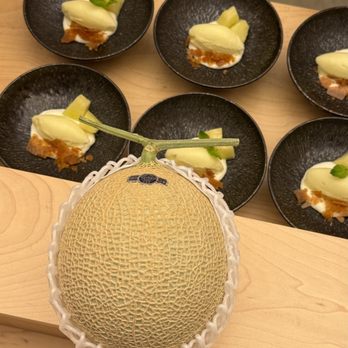 Sushi Horiuchi - Musk Melon Sorbet & Yuzu Cream - Sushi Bars Near Me - Houston, Texas Sushi Horiuchi - Musk Melon Sorbet & Yuzu Cream - Sushi Bars Near Me - Houston, Texas