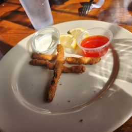 The remains of the fried green beans they were too good. The remains of the fried green beans they were too good.