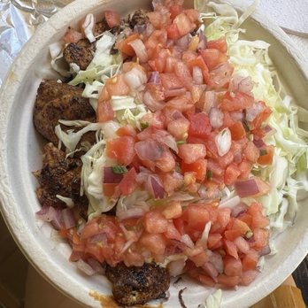 Da Crack Mexican Grinds - Fish bowl with cabbage and pico de gallo, Mexican rice and black beans and sour cream below. - Mexican Near Me - Koloa, Hawaii Da Crack Mexican Grinds - Fish bowl with cabbage and pico de gallo, Mexican rice and black beans and sour cream below. - Mexican Near Me - Koloa, Hawaii