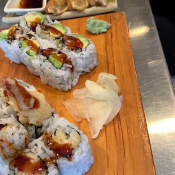 Sakura Sushi Depot - Front: Shrimp Tempura Roll, Eel Roll, Gyoza - Japanese Near Me - New Brunswick, New Jersey