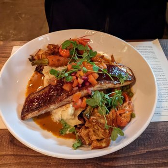 Blue Ridge Kitchen - Red snapper in a blackened sauce with crawdads and veggies. Delicious - Southern Near Me - Sebastopol, California