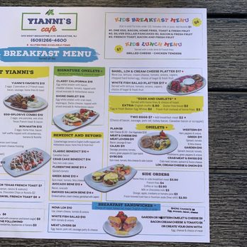 Yianni's Cafe - Breakfast menu - Breakfast & Brunch Near Me - Brigantine, New Jersey