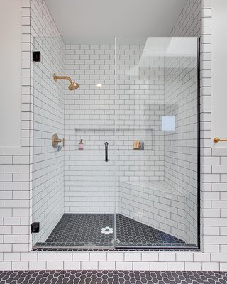 Los Angeles Master Bathroom - This client loved the way subway tiles look and wanted us to incorporate it as much as we could into their space