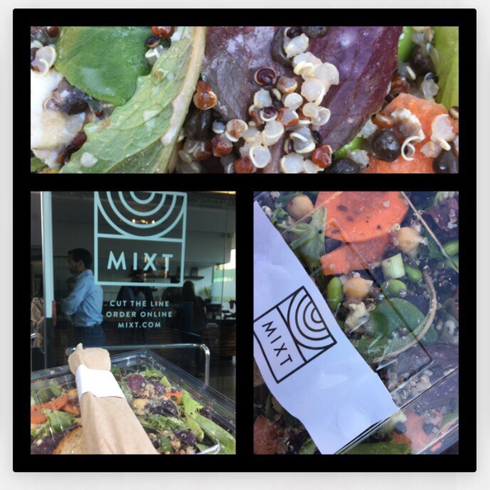 MIXT - I had the Be well salad with added tofu. "7B people will experience today differently, but remember happiness is an inside job!" - Salad Near Me - Los Angeles, California