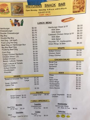 Menu photo 4 Hutchins Snack Bar Caroleen, NC