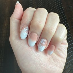 Dipping ombré with snow flakes! Dipping ombré with snow flakes!