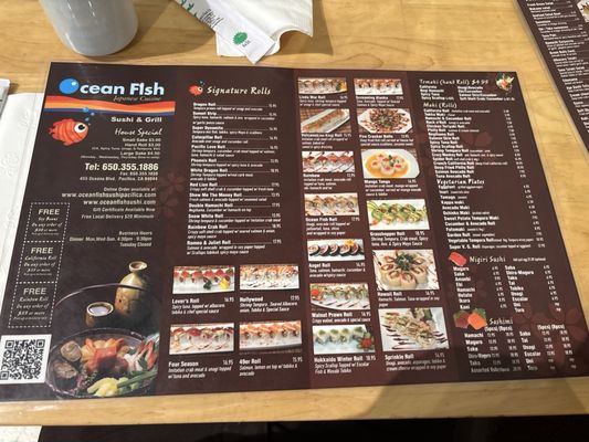Menu photo 2 Ocean Fish Sushi & Grill Pacifica, CA Menu photo 2 Ocean Fish Sushi & Grill Pacifica, CA