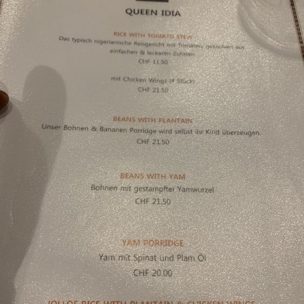 Queen Idia - Main menu - African Near Me - Zürich, ZH
