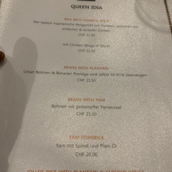 Queen Idia - Main menu - African Near Me - Zürich, ZH