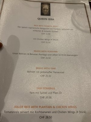 Menu photo 5 Queen Idia Zürich, ZH