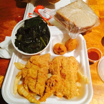 Fishery & More - The collard greens weren't very good :-/ - Seafood Near Me - Pasadena, California