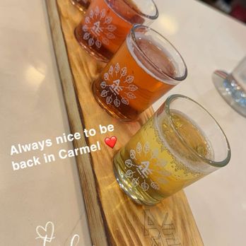 Ash & Elm Cider - Cider flight. All four were great! - Cideries Near Me - Carmel, Indiana