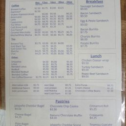 Menu, one side, no back