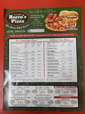 Menu photo 2 Rocco's Pizza Glen Burnie, MD Menu photo 2 Rocco's Pizza Glen Burnie, MD
