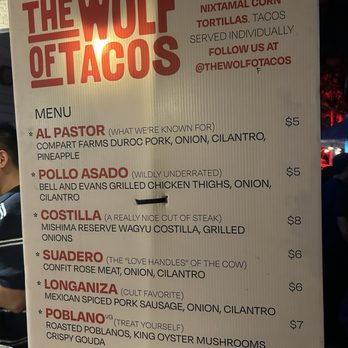 The Wolf Of Tacos - Tacos Near Me - Miami, Florida