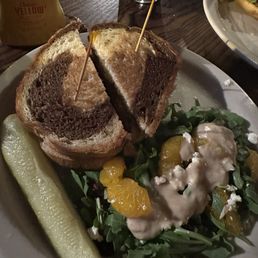 Patty Melt & Arugula salad with Lemon Vinaigrette