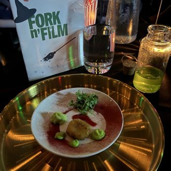 Fork n' Film - Wicked: What is this Meal-ing plate (pan seared diced scallop) - Dinner Theater Near Me - Las Vegas, Nevada Fork n' Film - Wicked: What is this Meal-ing plate (pan seared diced scallop) - Dinner Theater Near Me - Las Vegas, Nevada