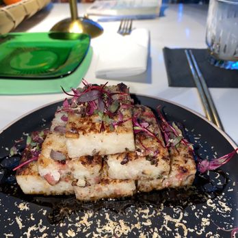 Meo Bar - Turnip cake with shaved foie gras - Speakeasies Near Me - Houston, Texas Meo Bar - Turnip cake with shaved foie gras - Speakeasies Near Me - Houston, Texas