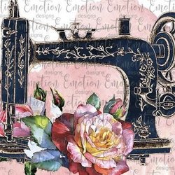 Lady Elizabeth Designs - Sewing machine and flowers