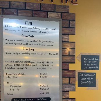 Wok on Fire - Menu and prices - Mongolian Near Me - Silverdale, Washington
