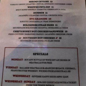 Society - HH food menu - Italian Near Me - Tempe, Arizona