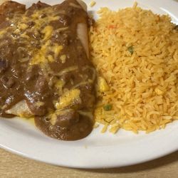 Los Pinos Mexican Restaurant - Cheese enchiladas with double rice no beans i don't like beans