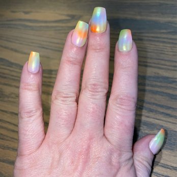 Tropical Nails & Spa - Chrome tie dye nails by Daniel!! - Nail Salons Near Me - Mansfield, Texas
