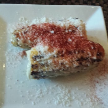 Blend - Mazarca (roasted corn with mayo, cotija cheese, dusted with cayenne pepper) - Latin American Near Me - Long Island City, New York Blend - Mazarca (roasted corn with mayo, cotija cheese, dusted with cayenne pepper) - Latin American Near Me - Long Island City, New York